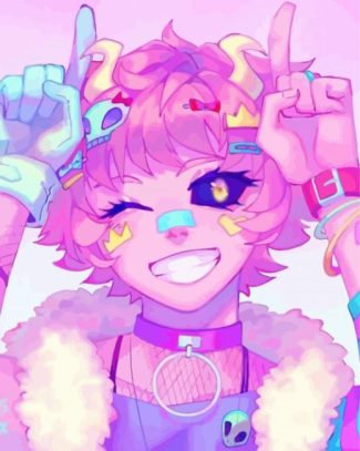 Cute Mina Ashido Paint by Numbers