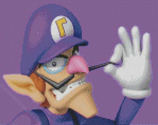 Aesthetic Waluigi diamond paintig