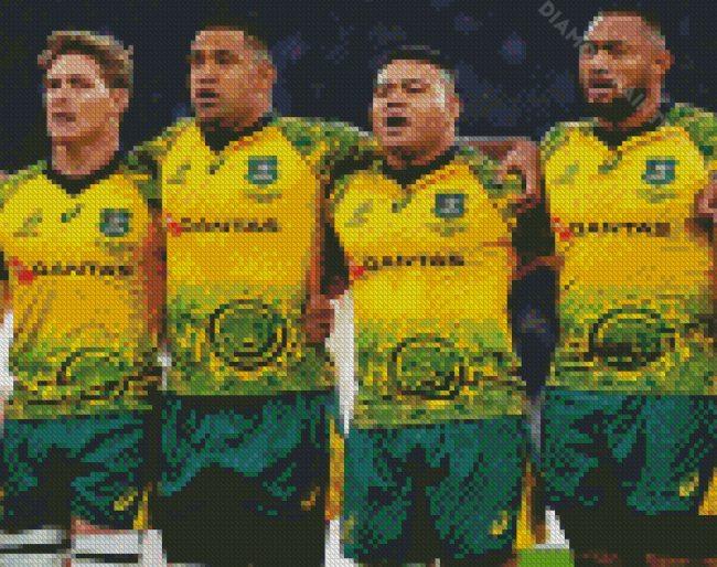 Aust Rugby Team diamond paintig