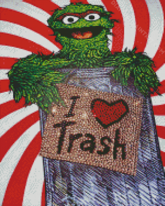 Oscar The Grouch diamond paintig