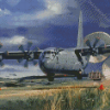 C130 Airplane diamond paintig