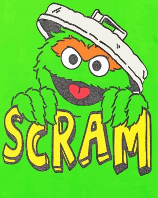 Oscar The Grouch Illustration diamond paintig