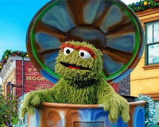 Aesthetic Oscar The Grouch diamond paintig