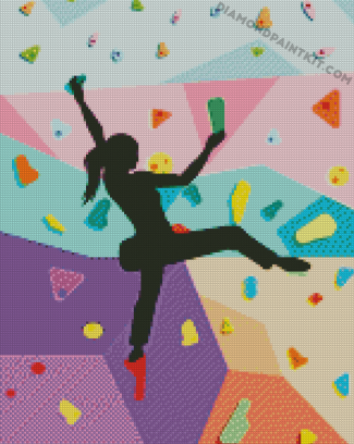 Woman Climbing Wall diamond paintig