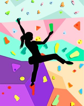 Woman Climbing Wall diamond paintig