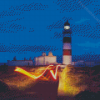 Point Of Ayre Lighthouse Isle Of Man diamond painting by numbers