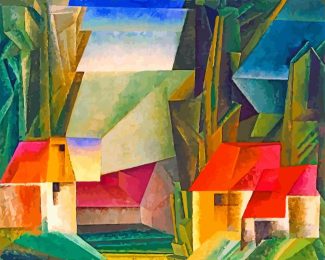 Hopfrgarten By Lyonel Feininger painting by numbers