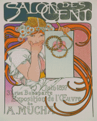 Salon De Cent Alphonse Mucha diamond painting