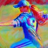 Softball Pitching Abstract diamond painting