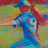 Softball Pitching Abstract diamond painting