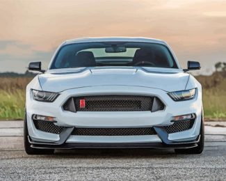 White Shelby GT 350 diamond painting