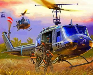 Huey Helicopter diamond painting