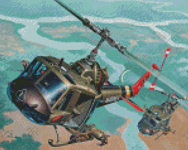 Huey Helicopters diamond painting