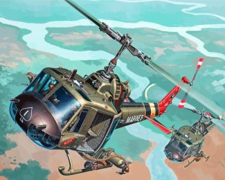 Huey Helicopters diamond painting