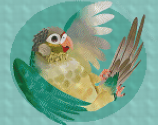 Turquoise Cheek Conure diamond painting