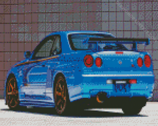 Aesthetic R34 Skyline Car diamond painting