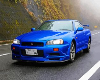 Aesthetic R34 Skyline Car diamond painting