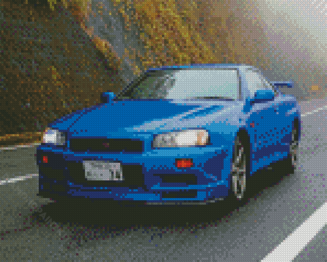 Aesthetic R34 Skyline Car diamond painting