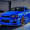 Blue R34 Skyline diamond painting