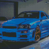 Blue R34 Skyline diamond painting