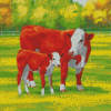 Hereford Cows diamond painting