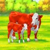 Hereford Cows diamond painting