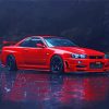 Red R34 Skyline diamond painting