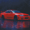 Red R34 Skyline diamond painting