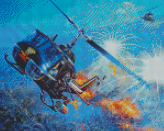 War Huey Helicopter diamond painting