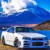 White R34 Skyline diamond painting