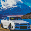 White R34 Skyline diamond painting