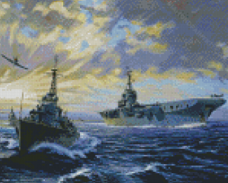 Military Ships USS Enterprise In The Ocean diamond painting