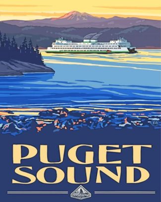 Puget Sound Illustration diamond painting