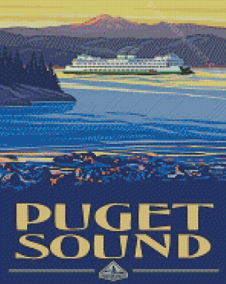 Puget Sound Illustration diamond painting