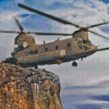 Grey Chinook Helicopter diamond painting