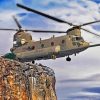 Grey Chinook Helicopter diamond painting