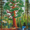 Sequoi Tree Illustration diamond painting