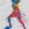 Abstract Female Footballer diamond painting