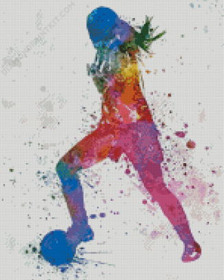 Abstract Female Footballer diamond painting