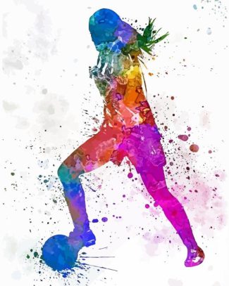 Abstract Female Footballer diamond painting