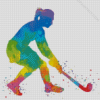 Abstract Female Hockey Player diamond painting