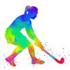 Abstract Female Hockey Player diamond painting