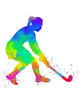 Abstract Female Hockey Player diamond painting