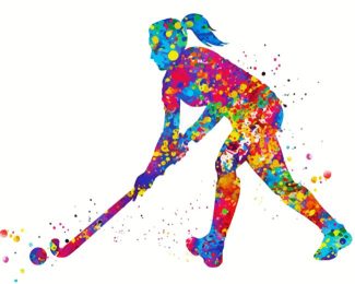 Abstract Hockey Girl diamond painting