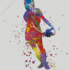 Abstract Female Rugby Player diamond painting