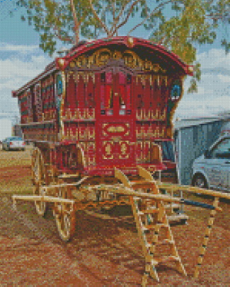 Aesthetic Vintage Gypsy Wagon diamond painting