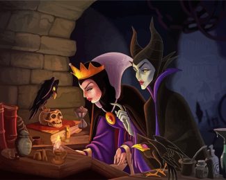 Maleficent and evil queen diamond painting