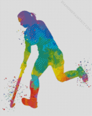 Female Hockey Player diamond painting