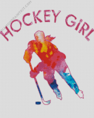 Hockey Girl Art diamond painting