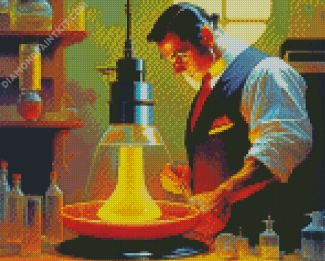 Vintage Scientist In Laborator diamond painting